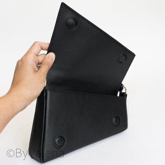 Urban Expressions Black Woven Shoulder Bag NWT Vegan Intrecciato Leather - Picture 5 of 11